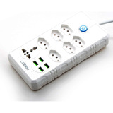 Extensão Régua Bivolt 7 Tomadas 4 Portas Usb-a Cabo 2 Metros