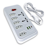 Extensão Régua Elétrica 7 Tomada Com 2 Usb E 1 Tipo-c Bivolt