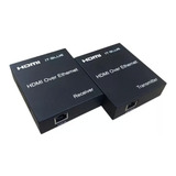 Extensor Hdmi 120 Metros 120m Ir Conversor Rj45 Ip Cat 5 / 6