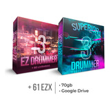 Ezdrummer 2 + Superior Drummer 3.2.2 + 53 Ezx + Midi Pack