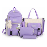 F Versão Coreana Da Mochila Escolar De Cinco Peças Do Campus