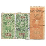 F7671 Brasil 1869 3 Selos Fiscais Do Império