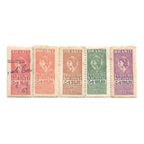 F7672 Brasil 1955 República 5 Selos Fiscais Estampilhas 