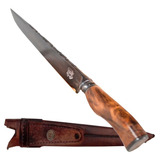 Faca Carbono Gaucha Sg Churrasco Forjada B/couro 8 Pol