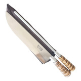 Faca Churrasco Chaira Conjunto Rabo Tatu 10 Polegadas Afiada