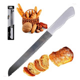 Faca De Serra Inox Grande Para Cortar Pão Bolo Serrilhada 