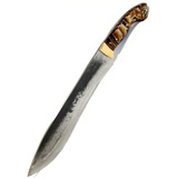 Faca Facão Kukri Artesanal Tatu Full Tang Acrílico Mesclado