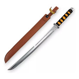 Faca Facão Tático Estilo Mini Katana Afiado Bainha Couro