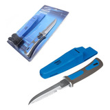 Faca Mergulho Seasub Sharp, Em Aço Inox Para Caça Pesca Sub Cor Azul