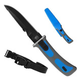 Faca P/ Pesca Sub Mergulho Albatroz Qs-209 C/ Bainha + Tiras