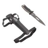 Faca P/ Pesca Sub Mergulho Albatroz Qs-214 C/ Bainha + Tiras