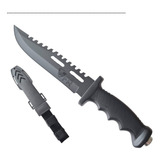 Faca Tatica Rambo Bowie Caça Militar Bainha Rigida Preta Nfe