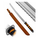Facão Katana Modern Samurai Premium Afiado Com Bainha Couro