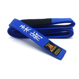 Faixa Azul Ponta Preta Bordada Jiu Jitsu - Faixa Premium