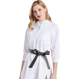 Faixa De Cintura Feminina De Couro Pu De Cor Sólida Obi Belt
