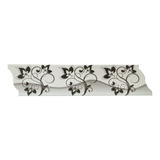 Faixa Decorativa Cerâmica Listelo Flores Pretas 8x33 Cx/3