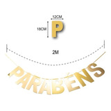 Faixa Decorativa Grande - Parabéns Dourada