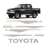 Faixa Hilux 1992/2004 + Adesivo Tampa Traseira Toyota Prata