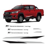Faixa Hilux Gr Toyota Gazoo Sport V6 Adesivo Preto E Cinza
