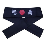 Faixa Japonesa Hachimaki Para Sushiman Preto - Vida Longa