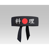 Faixa Japonesa Sushiman Hachimaki Preto (1) 92x10cm Poliést.
