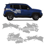 Faixa Jeep Renegade Sport Adesivo Lateral Tuning Logo Cinza