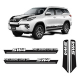 Faixa Lateral The Legend + Adesivo Do Capo Toyota Hilux Sw4 Cor Preto