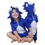 Fantasia Camiseta Sonic Infantil Com Capuz