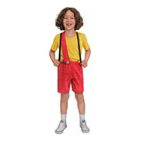 Fantasia Cascão Infantil Original C/ Camisa Mochila Shorts