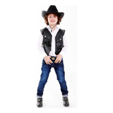 Fantasia Cowboy Infantil Colete E Chapeu Kit 2 Peças