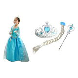 Fantasia Da Frozen Elsa Vestido Infantil