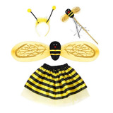 Fantasia De Abelha Asa Varinha Tiara Saia Carnaval Cosplay