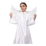 Fantasia De Anjo Infantil Túnica Branca Bata Unissex