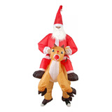 Fantasia De Papai Noel Montando Um Cervo 150-190cm