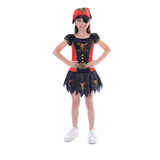 Fantasia De Pirata Do Caribe Feminina Infantil Carnaval