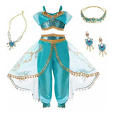 Fantasia De Princesa Jasmim Para Meninas Cosplay Com Acessór