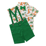 Fantasia Dinossauro Infantil Menino Verde Conjunto Social