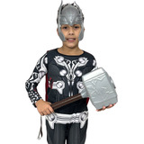 Fantasia Do Thor Com Mascara E Martelo Roupa Infantil 