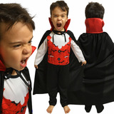 Fantasia Drácula Vampiro Halloween Infantil Barato + Capa