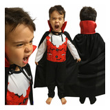 Fantasia Drácula Vampiro Halloween Infantil Barato + Capa