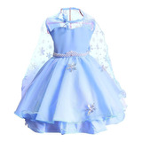 Fantasia Elsa Frozen Infantil Capa Roupa Vestido Festa Luxo 