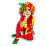 Fantasia Emília Infantil C/ Meia Calça E Peruca