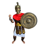 Fantasia Gladiador Roupa+ Capacete+ Escudo +