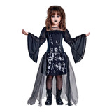 Fantasia Halloween Infantil Vestido Vampira Feiticeira Bruxa