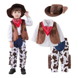 Fantasia Infantil Cowboy Country Vaqueiro Conjunto 5 Pçs