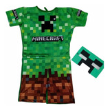 Fantasia Infantil Minecraf Game Com Máscara Envio Imediato