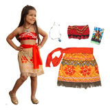  Fantasia Infantil Moana Roupa Com Colar Menina 1 A 10 Anos