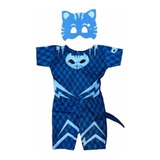 Fantasia Infantil Pj Mask Azul Menino Gato Envio Imediato