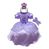 Vestido Festa Fantasia De Luxo Princesa Sofia Luva e Coroa - Desapegos de  Roupas quase novas ou nunca usadas para bebês, crianças e mamães. 396930
