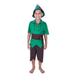 Fantasia Infantil Roupa Peter Pan Menino Carnaval Com Chapéu